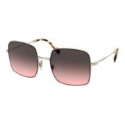 Miu Miu LA Mondaine Sunglasses Pale Gold/Pink Grey Gray, Dam