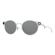Oakley Deadbolt Sunglasses Satin Chrome/Prizm Black Gray, Herr