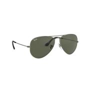 Ray-Ban Aviator Solglasögon i Transparent Grönt Metall Gray, Unisex