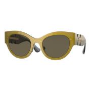 Versace Transparent Brun Guld Solglasögon Yellow, Dam