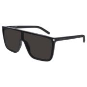 Saint Laurent Black/Grey Mask Ace Sunglasses Black, Dam