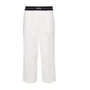 Msgm Cropped Trousers White, Dam