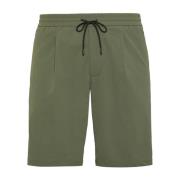 Boggi Milano Bermuda Shorts i stretchat nylon Green, Herr