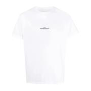 Maison Margiela Svart/Vit Logotyp Broderad T-shirt White, Herr