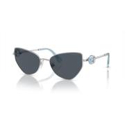 Swarovski Silver/Dark Grey Sunglasses SK 7007 Gray, Dam
