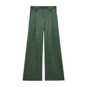 Patrizia Pepe Wide Leg Palazzo Byxor Green, Dam