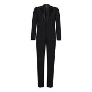 Emporio Armani Single Breasted Suits Black, Herr