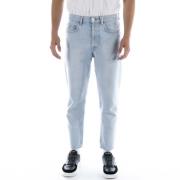 Amish Cropped Jeans Blue, Herr