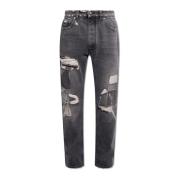 Palm Angels Jeans med logotyp Gray, Herr