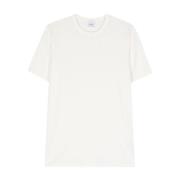 Aspesi Vit Bomull T-shirt med Ribbade Kanter White, Herr