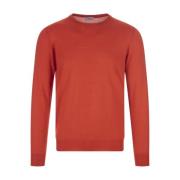 Fedeli Round-neck Knitwear Orange, Herr