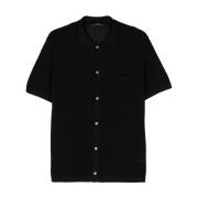 Tagliatore Short Sleeve Shirts Black, Herr