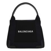 Balenciaga Svart canvas toteväska med läderdetaljer Black, Dam