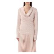Givenchy Draped 4G Jaquard Sweater Beige, Dam