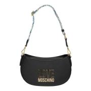 Love Moschino Jelly Logo Hobo bag Black, Dam