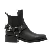 Ganni Low Cut Chelsea Biker Boot Black, Dam