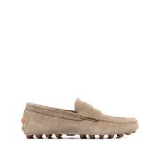 Tod's Beige Suede Penny-Slot Loafers Beige, Herr