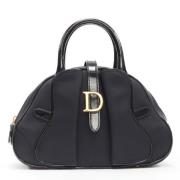 Dior Vintage Begagnad Svart Läder Dior Sadelväska Black, Dam