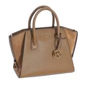 Michael Kors Avril Satchel Läder Väska Brown, Dam