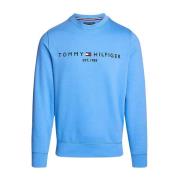 Tommy Hilfiger Blå Spell Logo Sweatshirt Blue, Herr