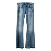Dondup Distressed Flair Jeans Blue, Dam
