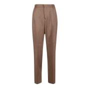 Saulina Slim-fit Trousers Brown, Dam