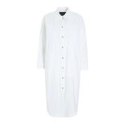 Bitte Kai Rand Geometrisk Core Cotton Skjortklänning White, Dam