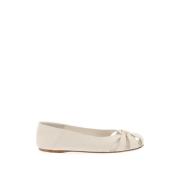 Salvatore Ferragamo Läder Gancini Ballet Flats White, Dam