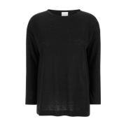 Allude Long Sleeve Tops Black, Dam