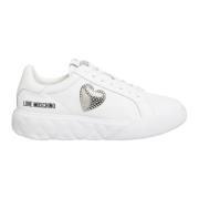 Love Moschino Puffy Heart Sneakers White, Dam
