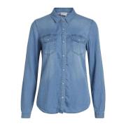 Vila Denim Shirts Blue, Dam