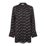 Co'Couture Elegant Oversize Skjorta Blus Black, Dam
