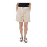 Woolrich Poplin Short Klassisk Stil Beige, Dam