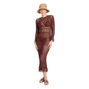 Twinset Knitted Dresses Brown, Dam
