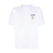 Casablanca Sportiga Vita T-shirts och Polos White, Herr