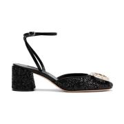 Casadei Elegant Cleo Sandal med Kristallplatta Black, Dam