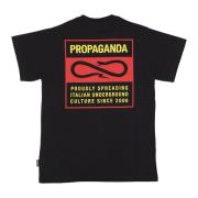 Propaganda Logo Label Tee Svart Streetwear Black, Herr