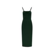 Jacquemus Sierra ribbad slip klänning Green, Dam