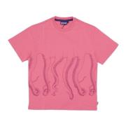 Octopus Rosa Outline Tee Streetwear Skjorta Pink, Herr