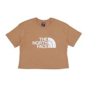 The North Face Almond Butter/White Cropped Easy Tee Brown, Dam