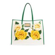 Dolce & Gabbana Shopper väska med blommigt motiv White, Dam