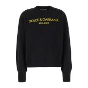 Dolce & Gabbana Round-neck Knitwear Black, Dam