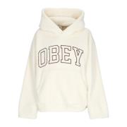 Obey Collegiate Fleece Hoodie Streetwear White, Dam