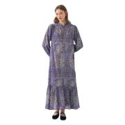 Antik Batik Tryckt klänning Tajar Blue, Dam