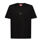 Diesel T-Must-Slits-N2 T-shirt med logotyp Black, Herr