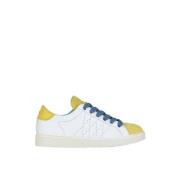 Panchic P01 Man's Lace-Up Shoe Leather Suede White-Yellow-Denim White,...