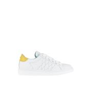 Panchic P01 Man's Lace-Up Shoe Leather White-Pumpkin Yellow White, Her...