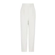 Giorgio Armani Straight Leg Ice White Belted Byxor Gray, Dam