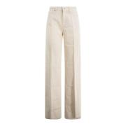 7 For All Mankind Wide Trousers Beige, Dam