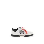 Off White Pilar Broderad Canvas Läder Sneakers Multicolor, Herr